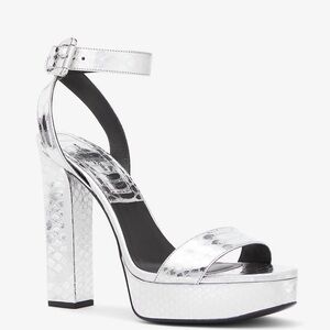 Michael Kors Metallic Silver annabelle Heels